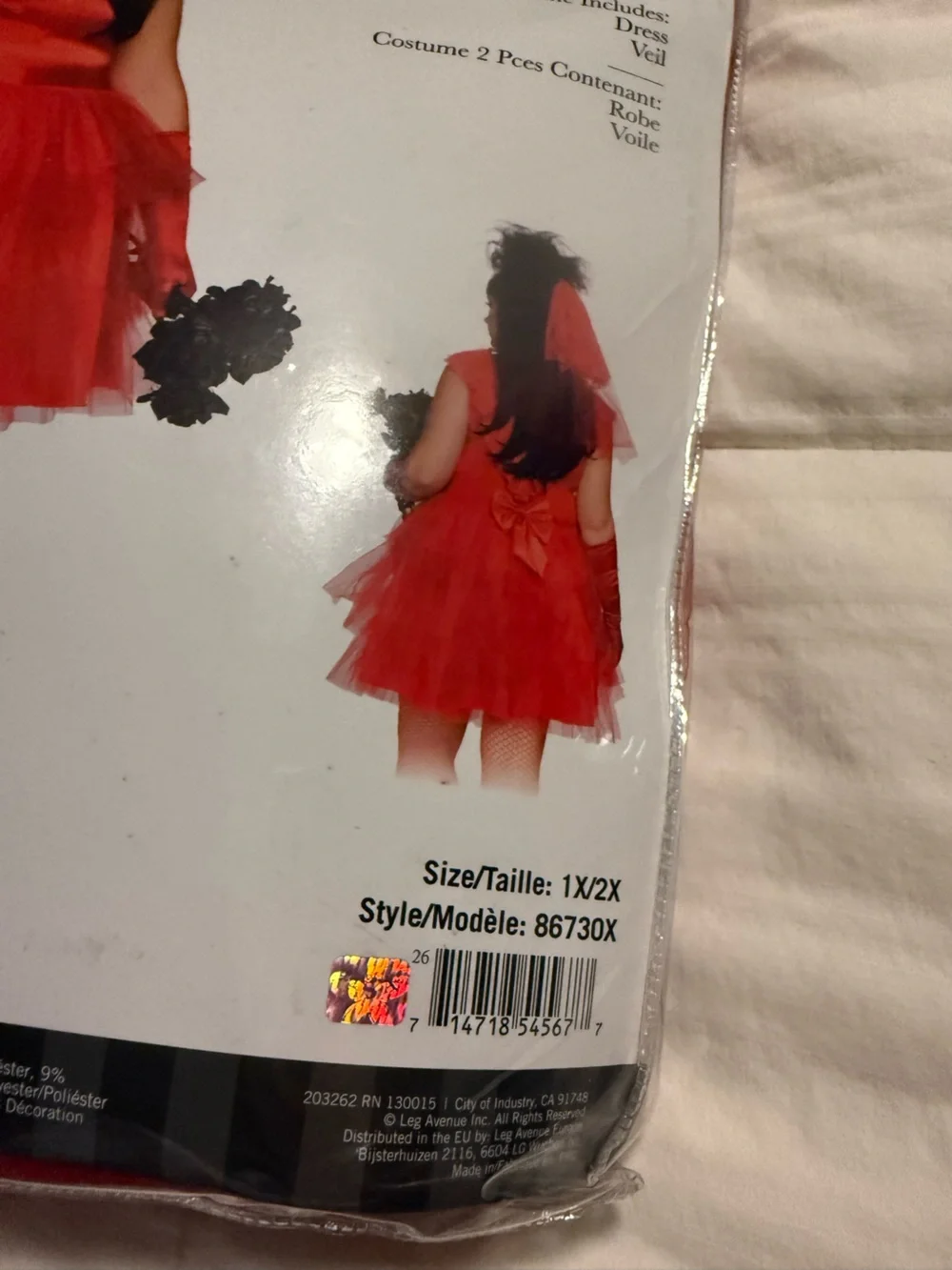 Leg Avenue Red Tulle Costume Dress - Picture 2 of 3